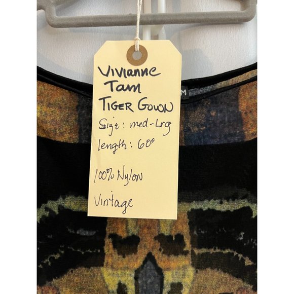 Vintage Vivienne Tam Tiger Print Sleeveless Maxi Sheath Dress Size 3(S/M) - Picture 7 of 7